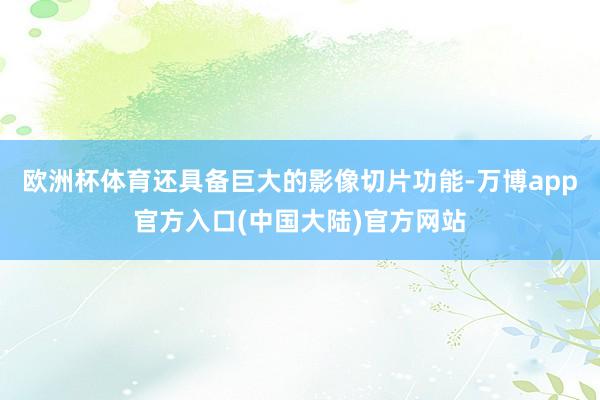欧洲杯体育还具备巨大的影像切片功能-万博app官方入口(中国大陆)官方网站