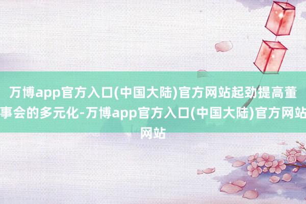 万博app官方入口(中国大陆)官方网站起劲提高董事会的多元化-万博app官方入口(中国大陆)官方网站