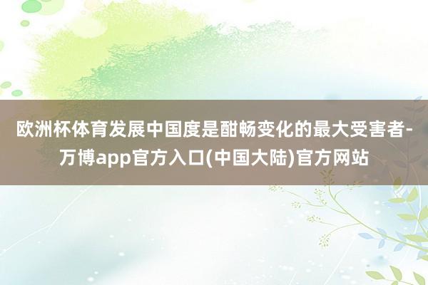 欧洲杯体育　　发展中国度是酣畅变化的最大受害者-万博app官方入口(中国大陆)官方网站